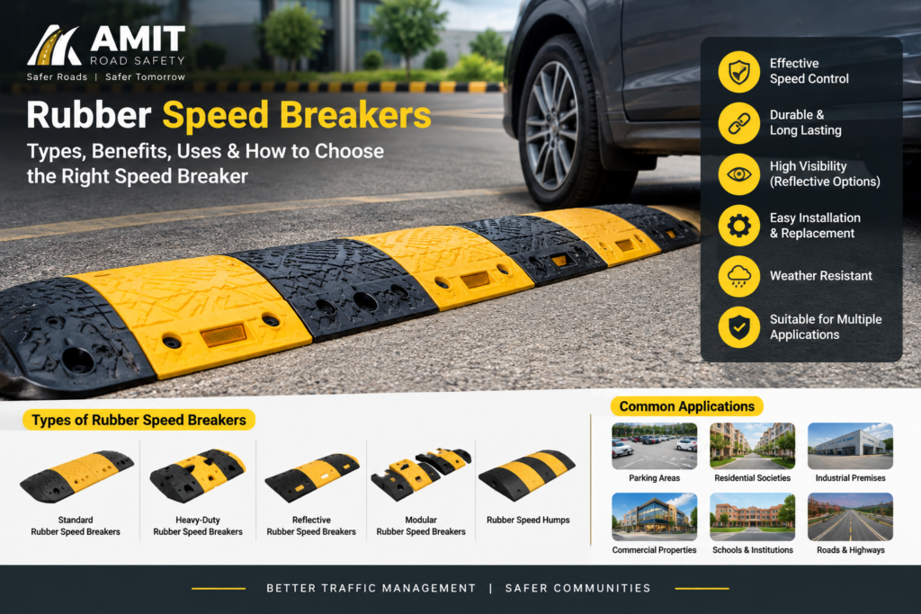 Rubber Speed Breakers for Road Safety and Traffic Speed Control
